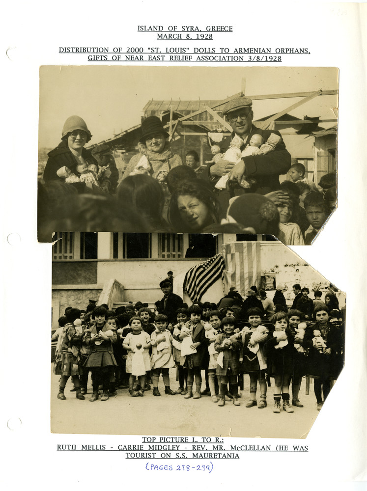Distribution of 2,000 St. Louis dolls to Armenian orphans, March 8, 1928
