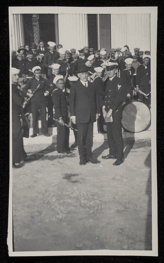 Ambassador Morgenthau before a Navy band, c. 1923–1924