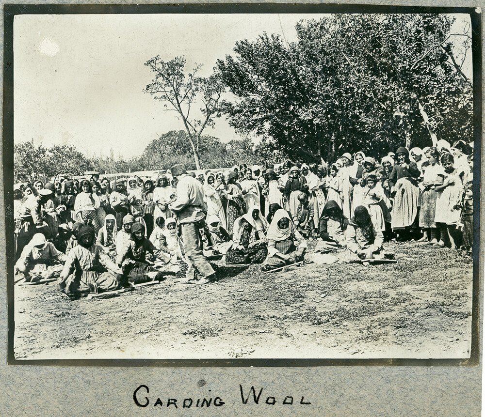 Wool Dept: Carding wool