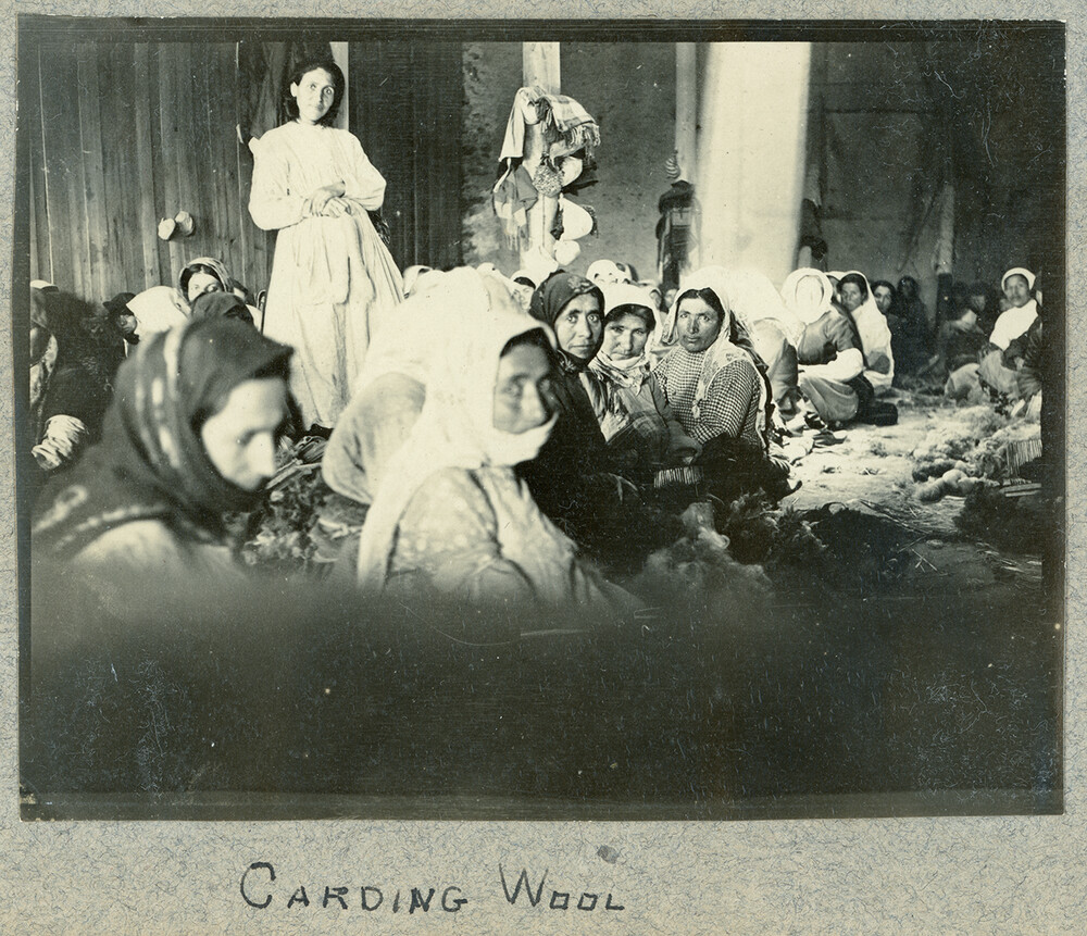 Wool Dept: Carding wool