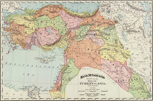 Rand McNally map of Turkey in Asia, 1881