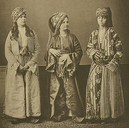 Muslim, Kurdish, and Armenian youth wearing traditional clothing, c. 1873
