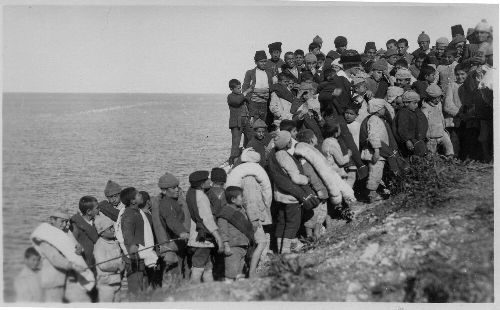 Armenian orphans at Antilyas on the Lebanese coast, where Near East Relief sheltered children evacuated from Anatolia, c. 1922.