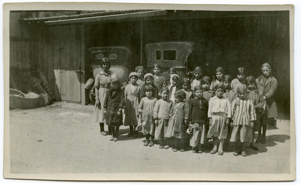 Orphans from Aintab being prepared for transfer to Ghazir, one of the coastal NER orphanages that absorbed children evacuated from the Turkish interior, c. 1922.