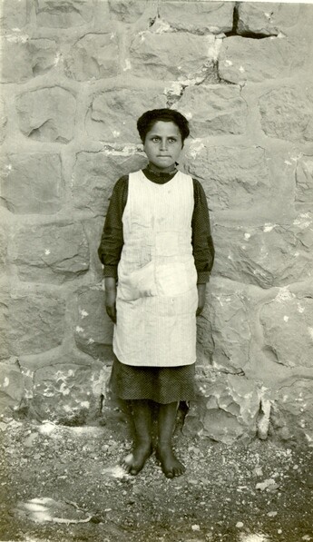 Miriam Moosa, six months on, her hair grown back. c. 1919–1920.