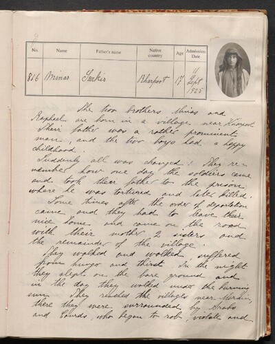 Aleppo Rescue Home Admissions Records (801–900), 1925.