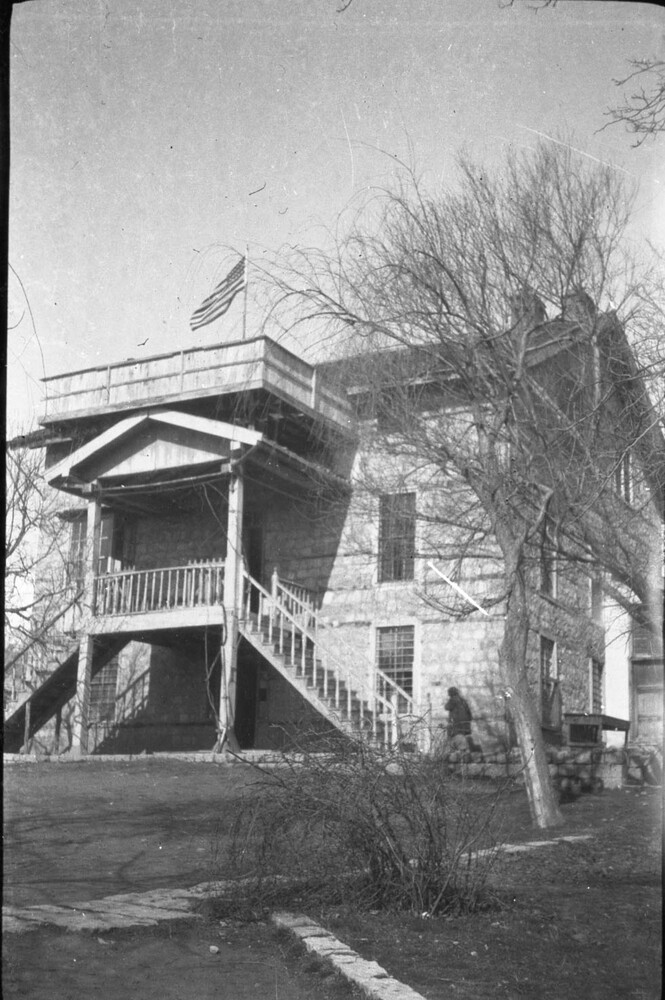 American compound with US flag, Marash