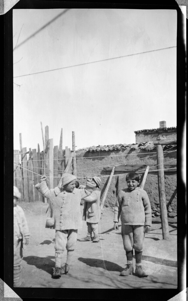 Small boys at play in a walled yard, Near East Relief orphanage, Marsovan (Merzifon).