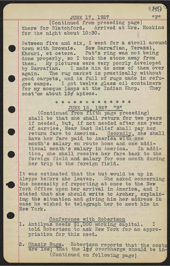 Barclay Acheson Diary, 1927 Part 2 (Jun–Sep 1927)