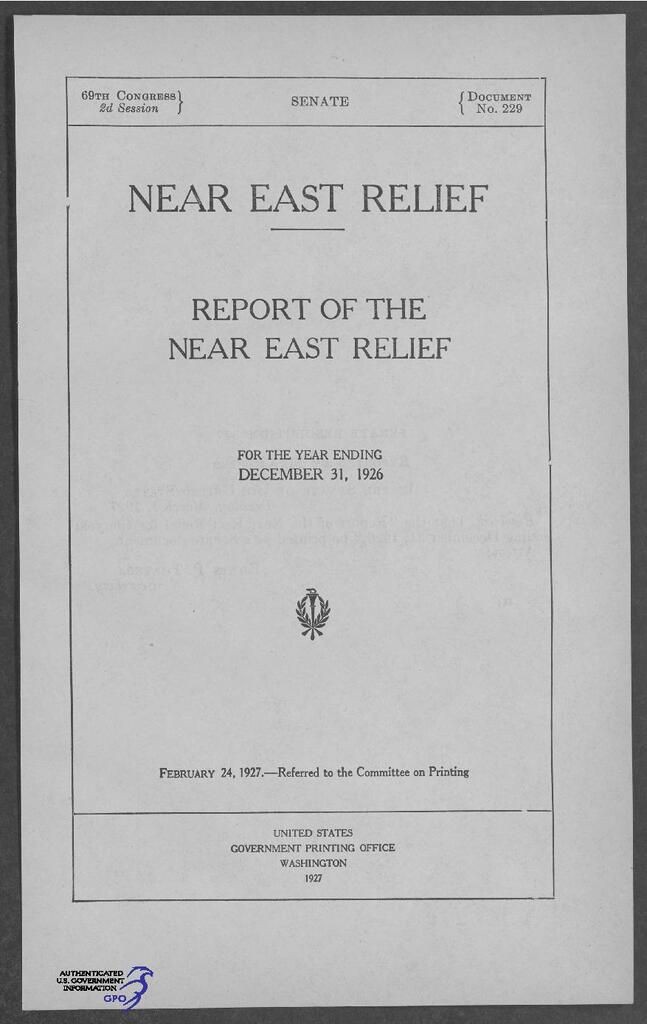 NER Report to Congress, 1926 (Senate Doc. 229)