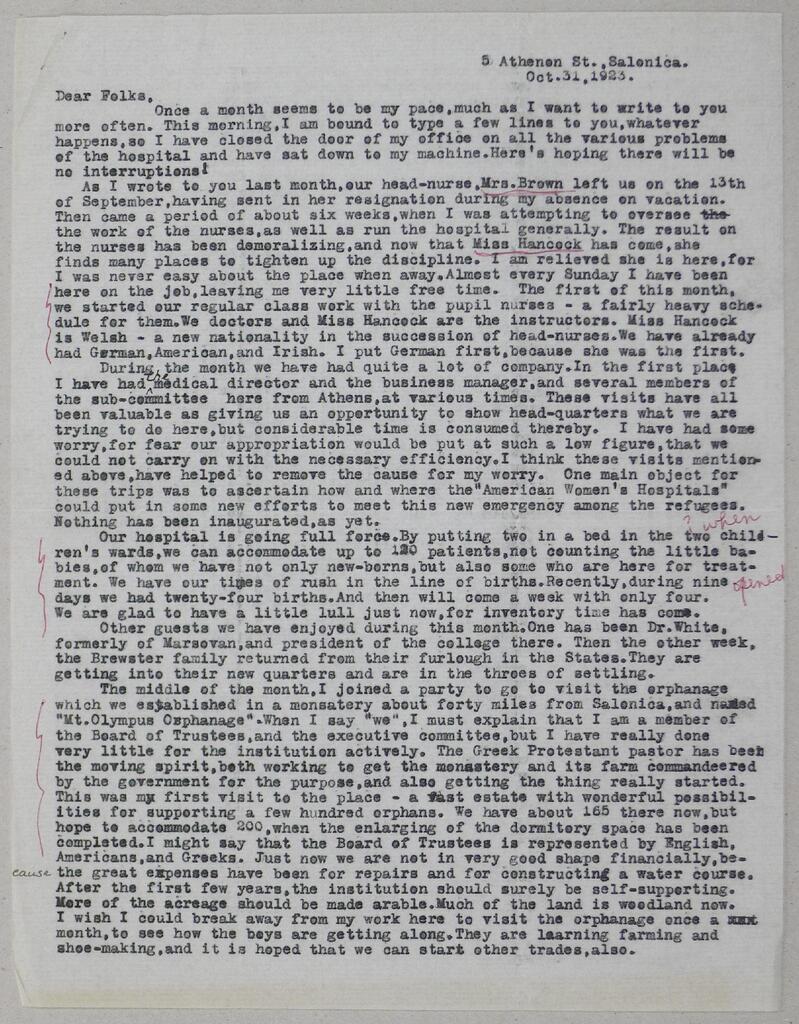 New head-nurse & the 1923 royalist coup, Oct 1923