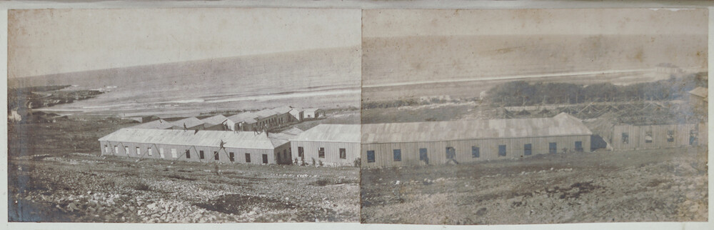 Orphanage barracks under construction, Nahr Ibrahim, 1922