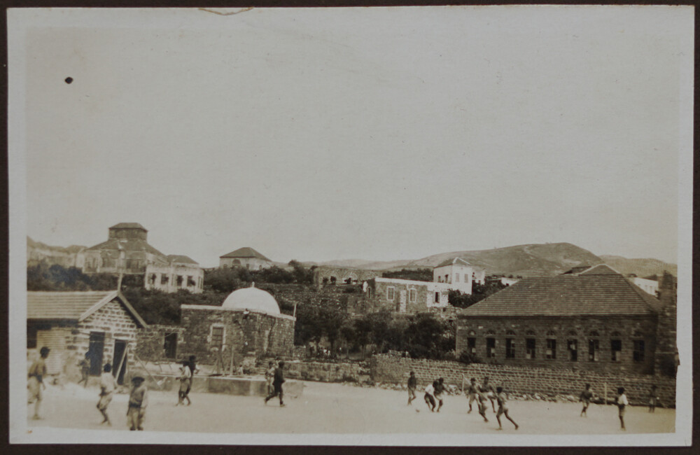 Boys' games on the orphanage ground, Jebail, 1922