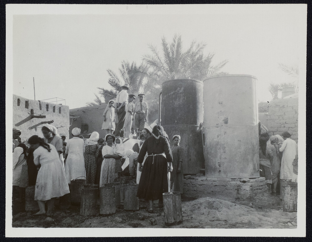 The water supply at the Nestorian refugee camp. Baghdad, 1927.
