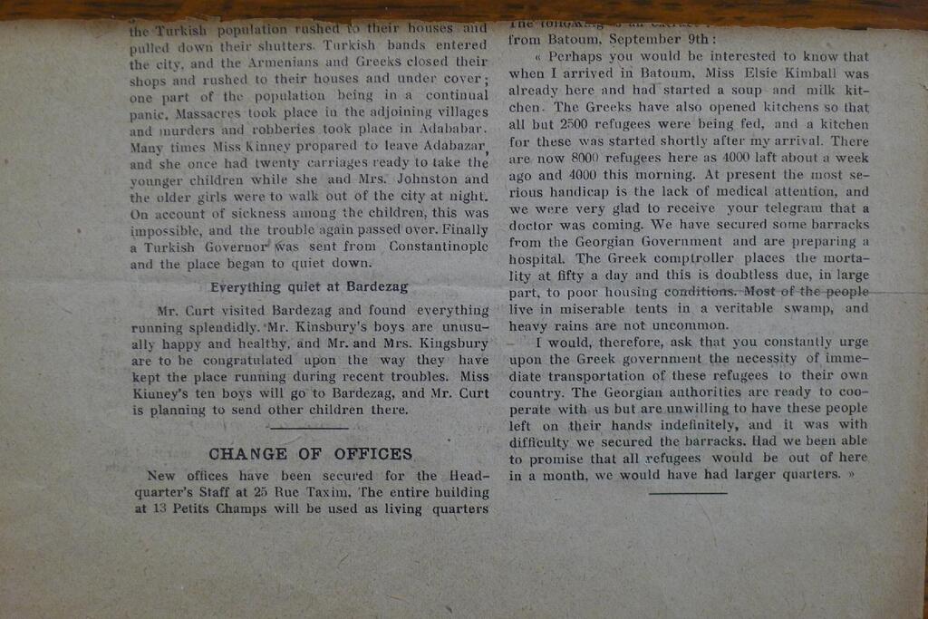 Kinney's orphans escape Adabazar. Acorne, 25 Sep 1920.