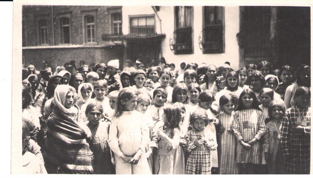 Greek children stand washed and newly clothed. Ismid, June 1921.